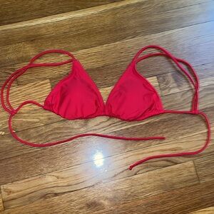 Red top bathing suit